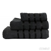 HBS Supreme doux Coton égyptien 2 grandes serviettes de bain Noir à rayures 70 x 125 cms - B01NATVXUL